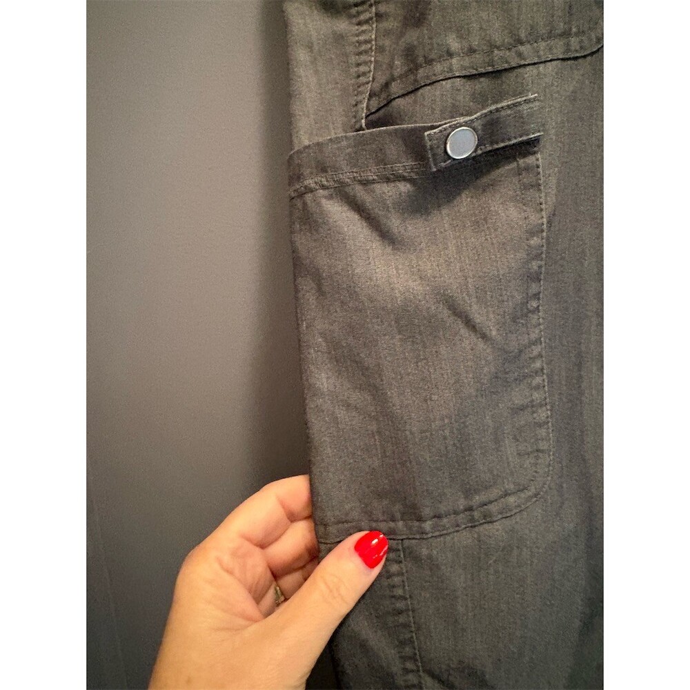 Med Couture Scrub Jogger Pants Womens XL Gray Drawstring Pockets Ribbed - Picture 2 of 11